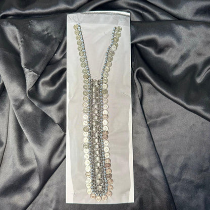 Stylish Metallic Coin Embroidery Neck Patch