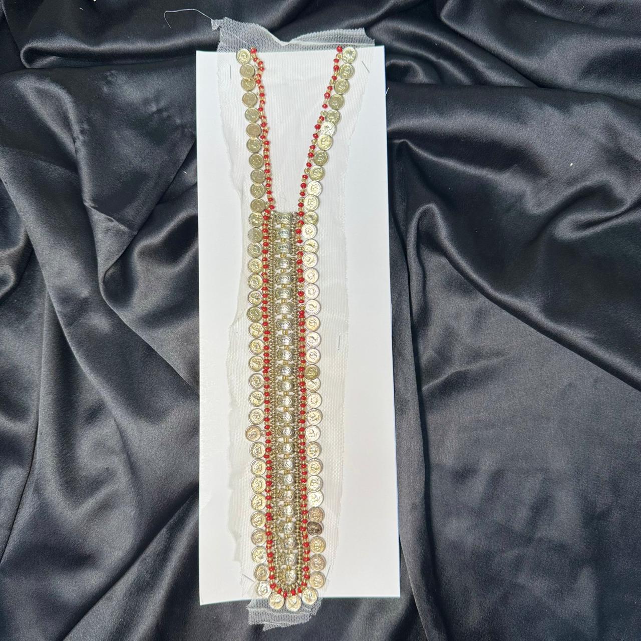 Stylish Metallic Coin Embroidery Neck Patch