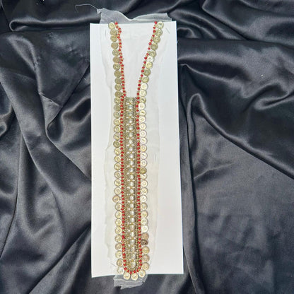 Stylish Metallic Coin Embroidery Neck Patch