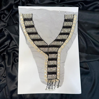 Designer Coin & Bead Work Neckline Patch