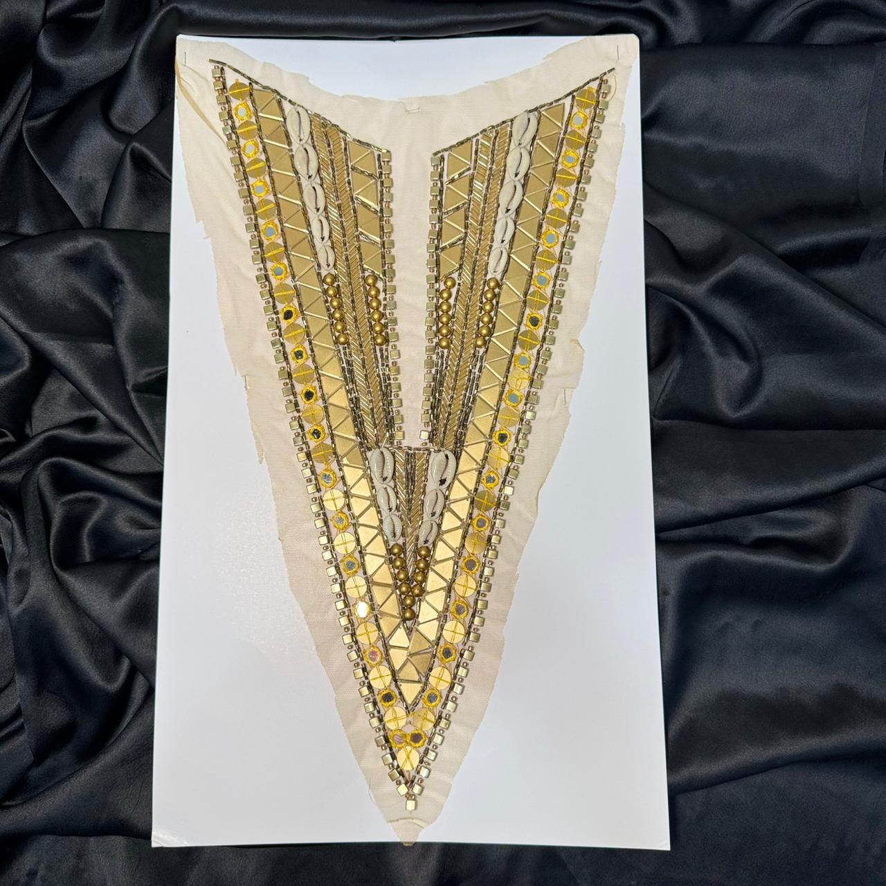 Premium Geometric Handwork V Neck Applique Patch