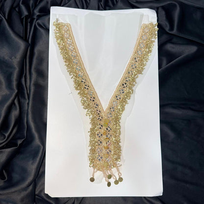 Luxury Mirror & Pearl Embroidery Neck Patch
