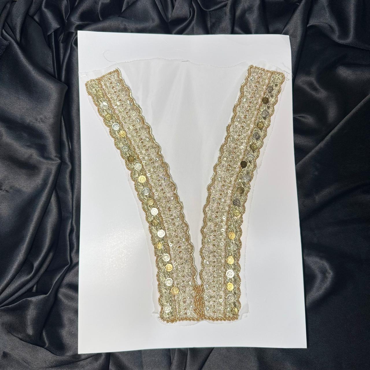 Fancy Handwork Applique Neckline Patch