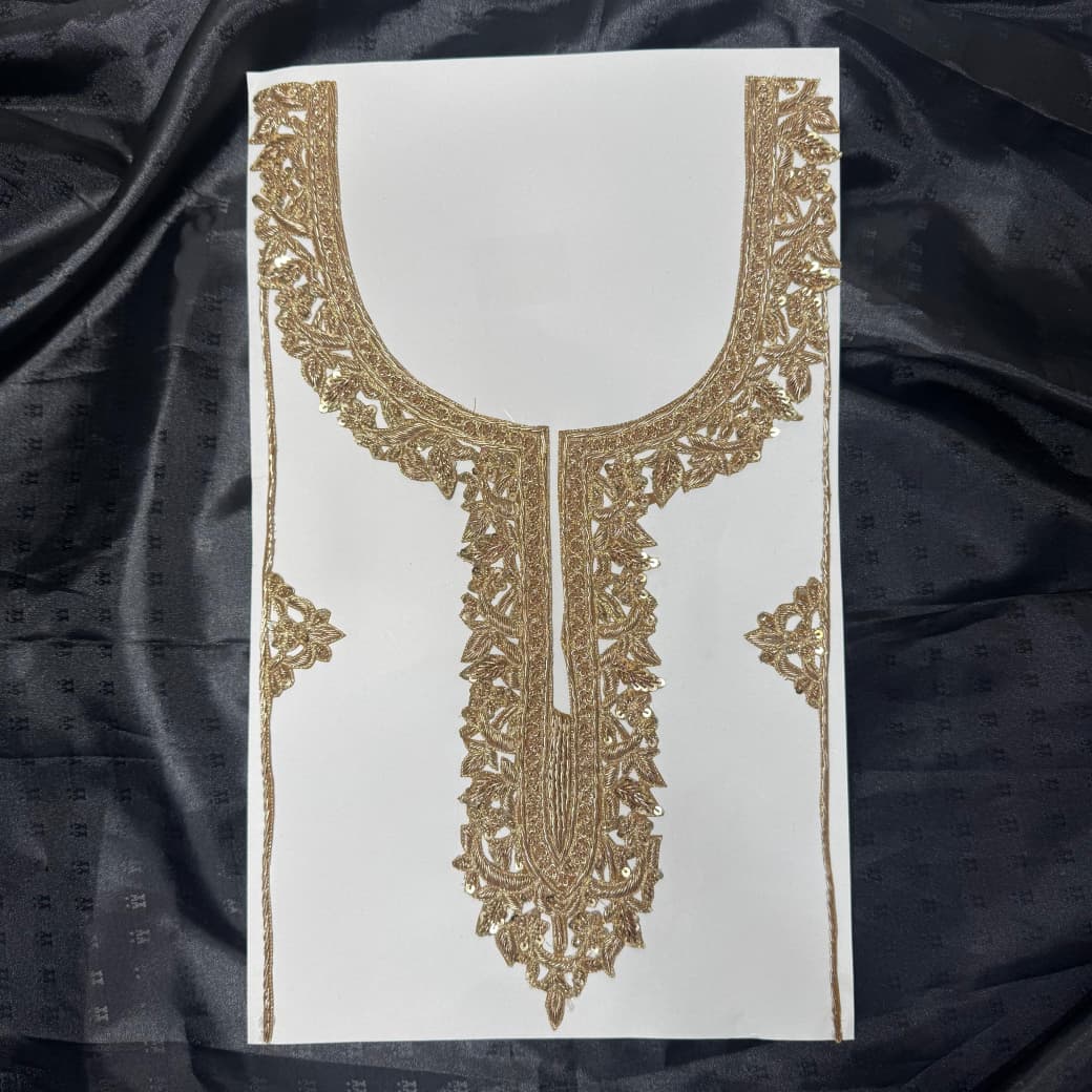 Elegant Floral Embroidered Neck Patch Appliqué (1 Piece)