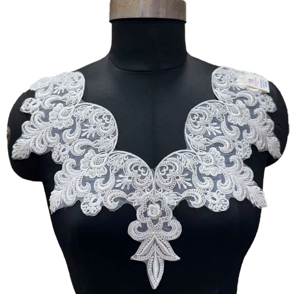 Luxury Floral Neck Embroidery Patch for Dresses