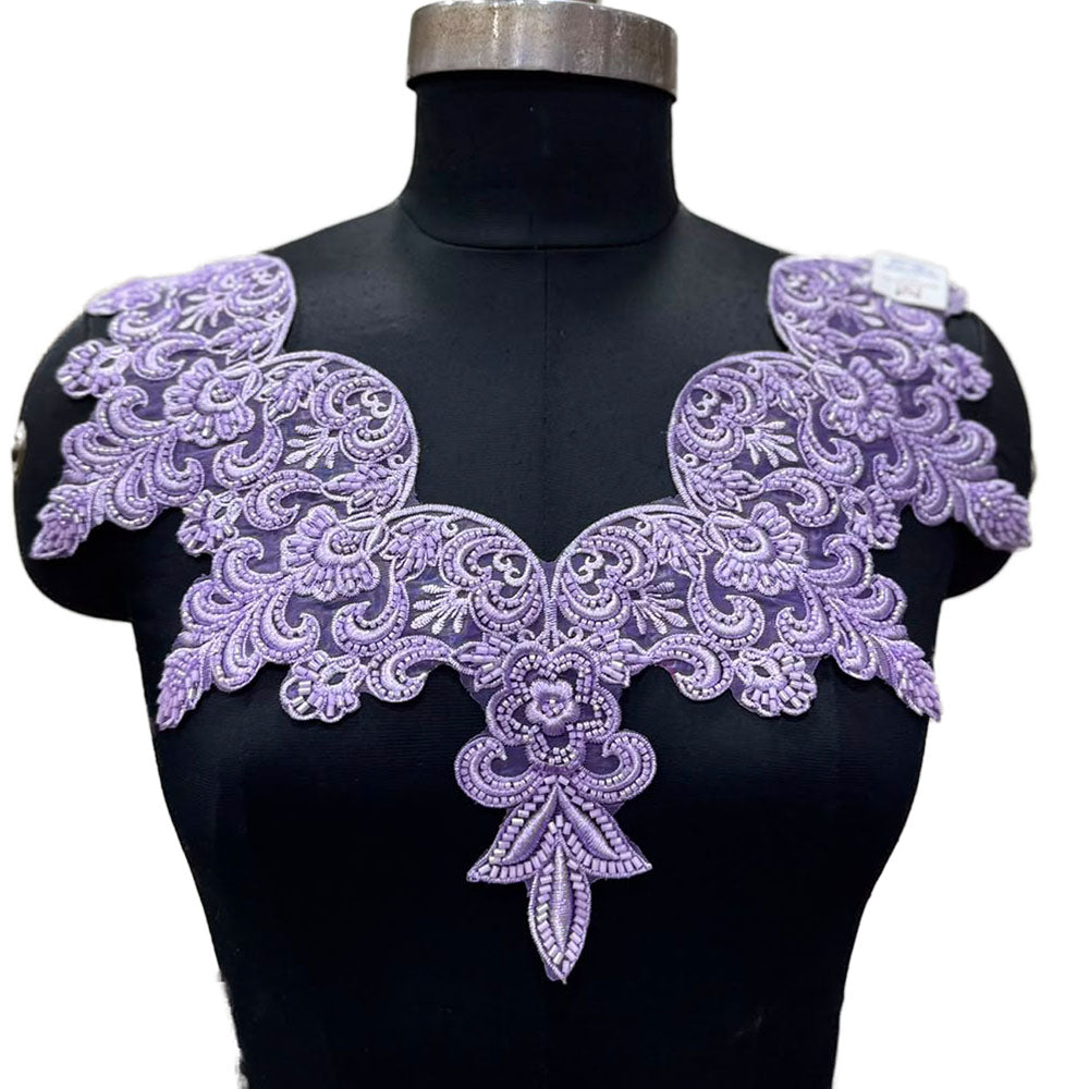 Luxury Floral Neck Embroidery Patch for Dresses