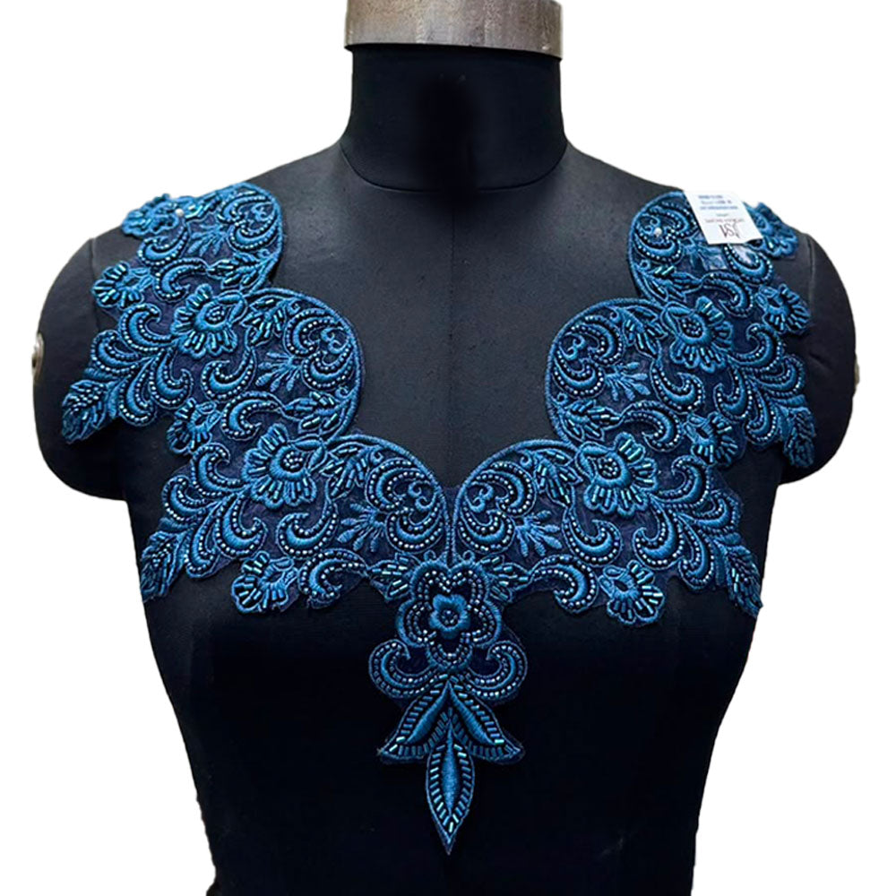 Luxury Floral Neck Embroidery Patch for Dresses