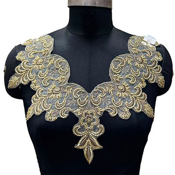 Luxury Floral Neck Embroidery Patch for Dresses