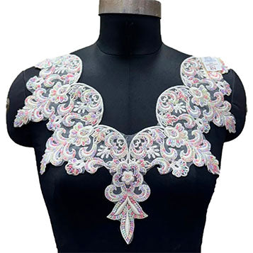Luxury Floral Neck Embroidery Patch for Dresses