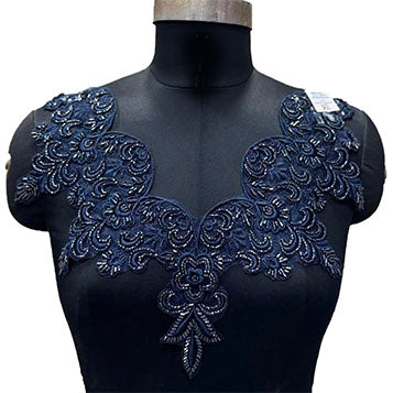Luxury Floral Neck Embroidery Patch for Dresses