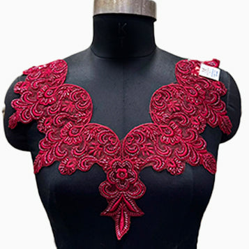 Luxury Floral Neck Embroidery Patch for Dresses