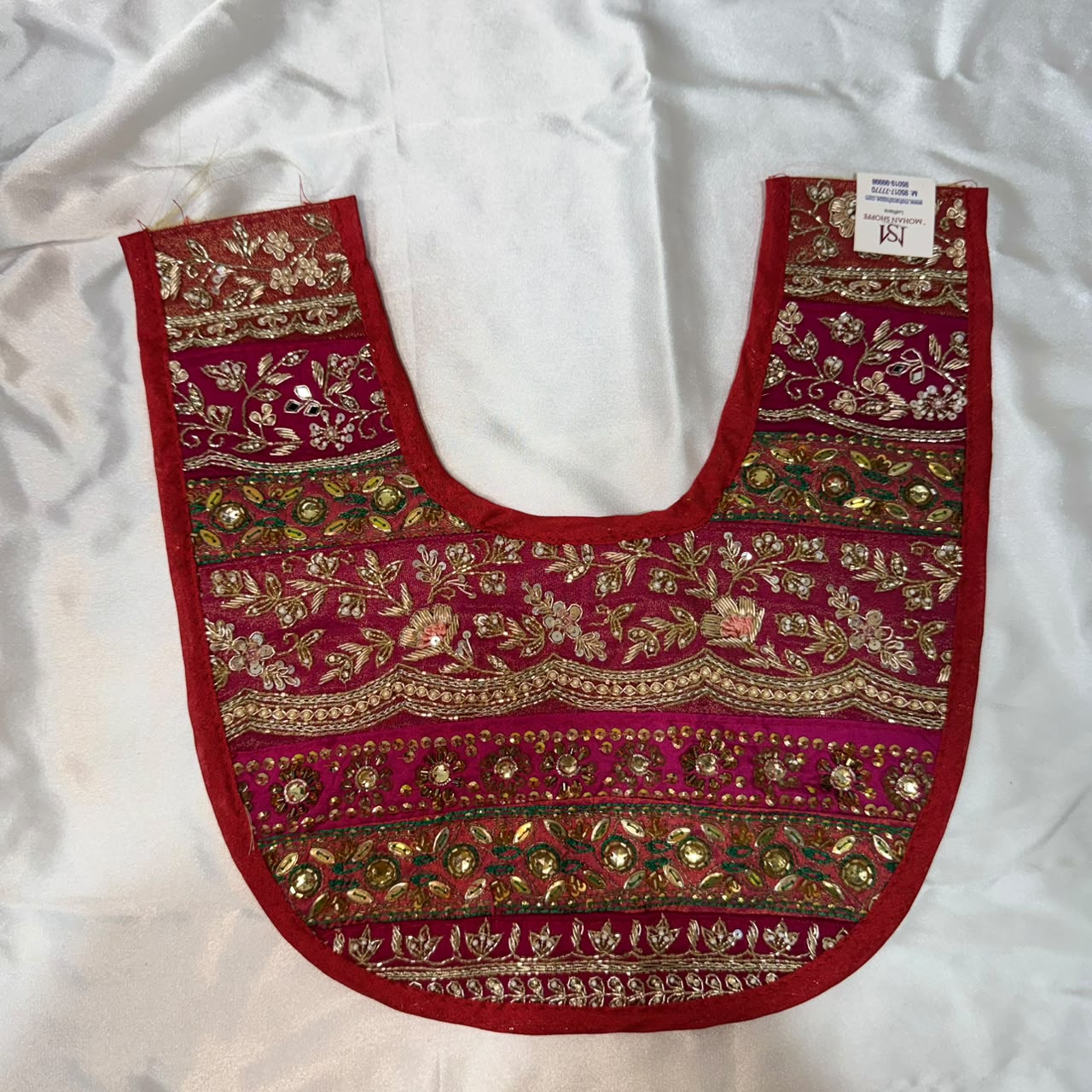 Premium Floral Zari & Sequin Embroidered Neckline Patch