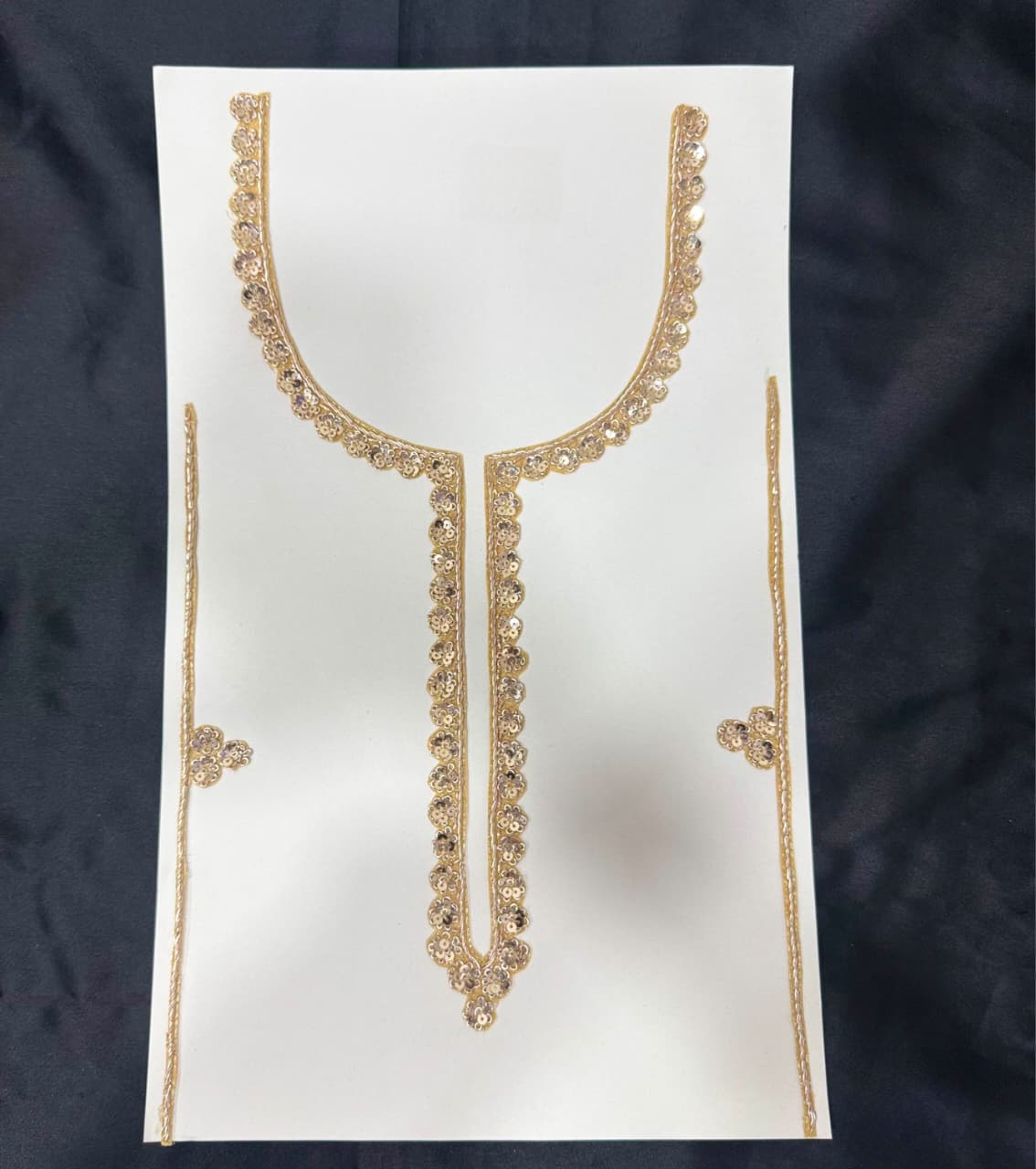 Royal Gold Floral Embroidery Neck Patch