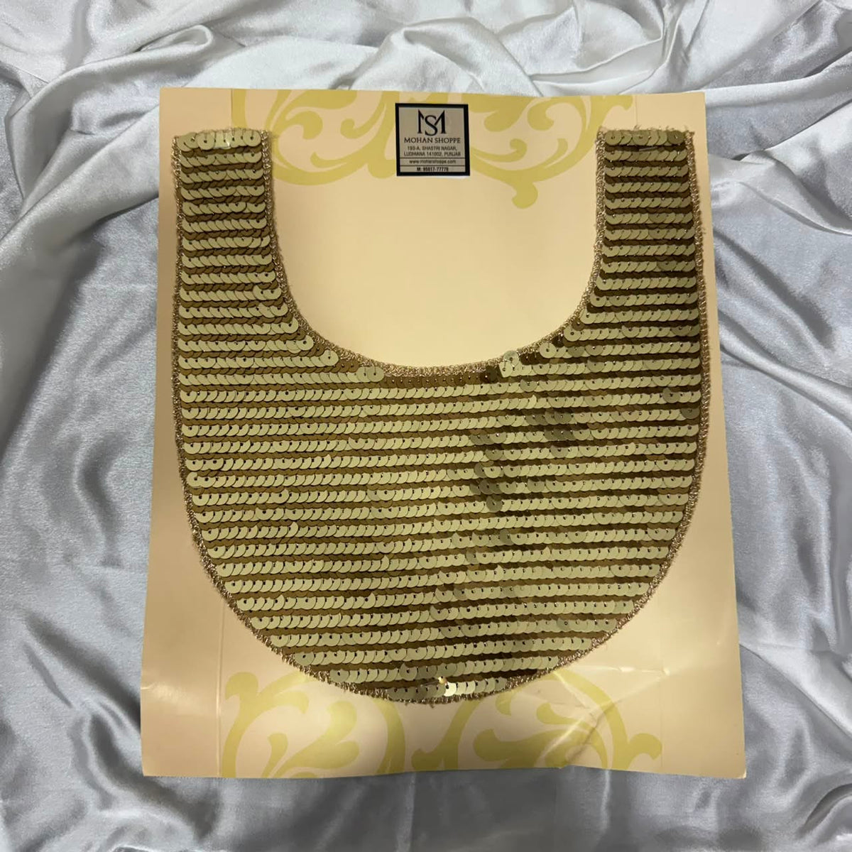 Dual-Tone Sequin Designer Neck Patch