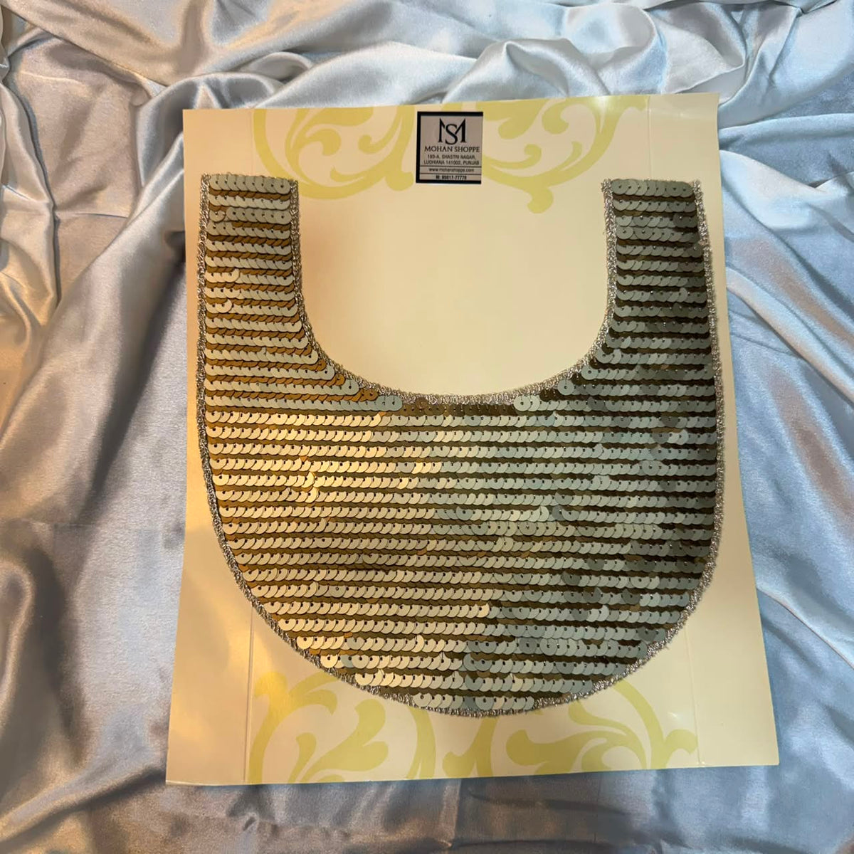 Dual-Tone Sequin Designer Neck Patch