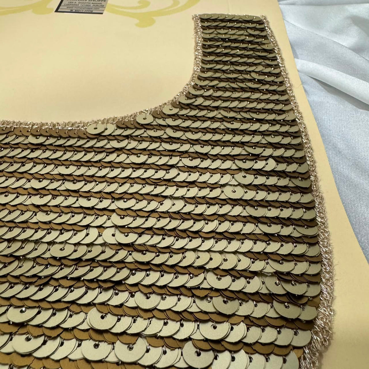Dual-Tone Sequin Designer Neck Patch
