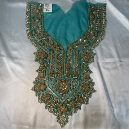Designer Floral Zardozi Embroidered Neckline Patch