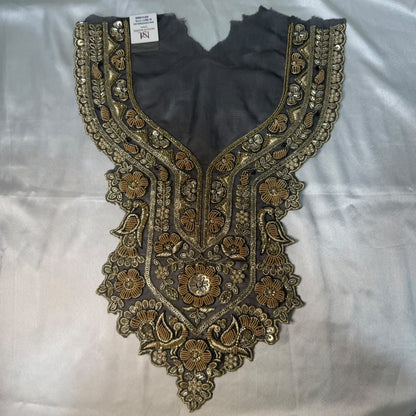 Designer Floral Zardozi Embroidered Neckline Patch