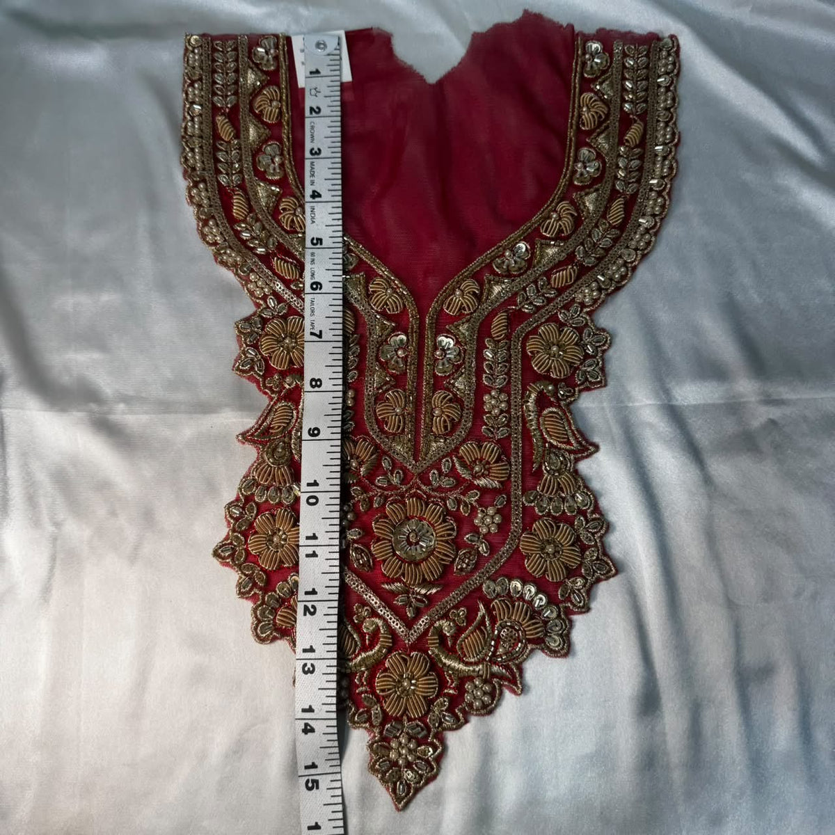 Designer Floral Zardozi Embroidered Neckline Patch
