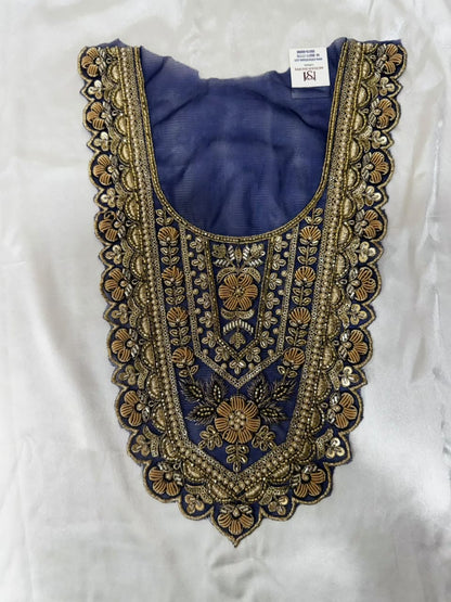 Traditional Zari and beads Work Neck Patch for Suit
