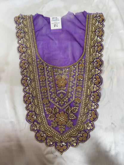 Traditional Zari and beads Work Neck Patch for Suit