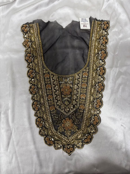 Traditional Zari and beads Work Neck Patch for Suit