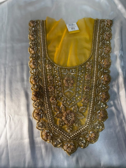 Traditional Zari and beads Work Neck Patch for Suit