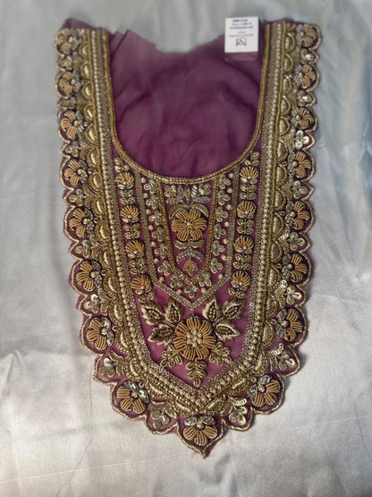 Traditional Zari and beads Work Neck Patch for Suit