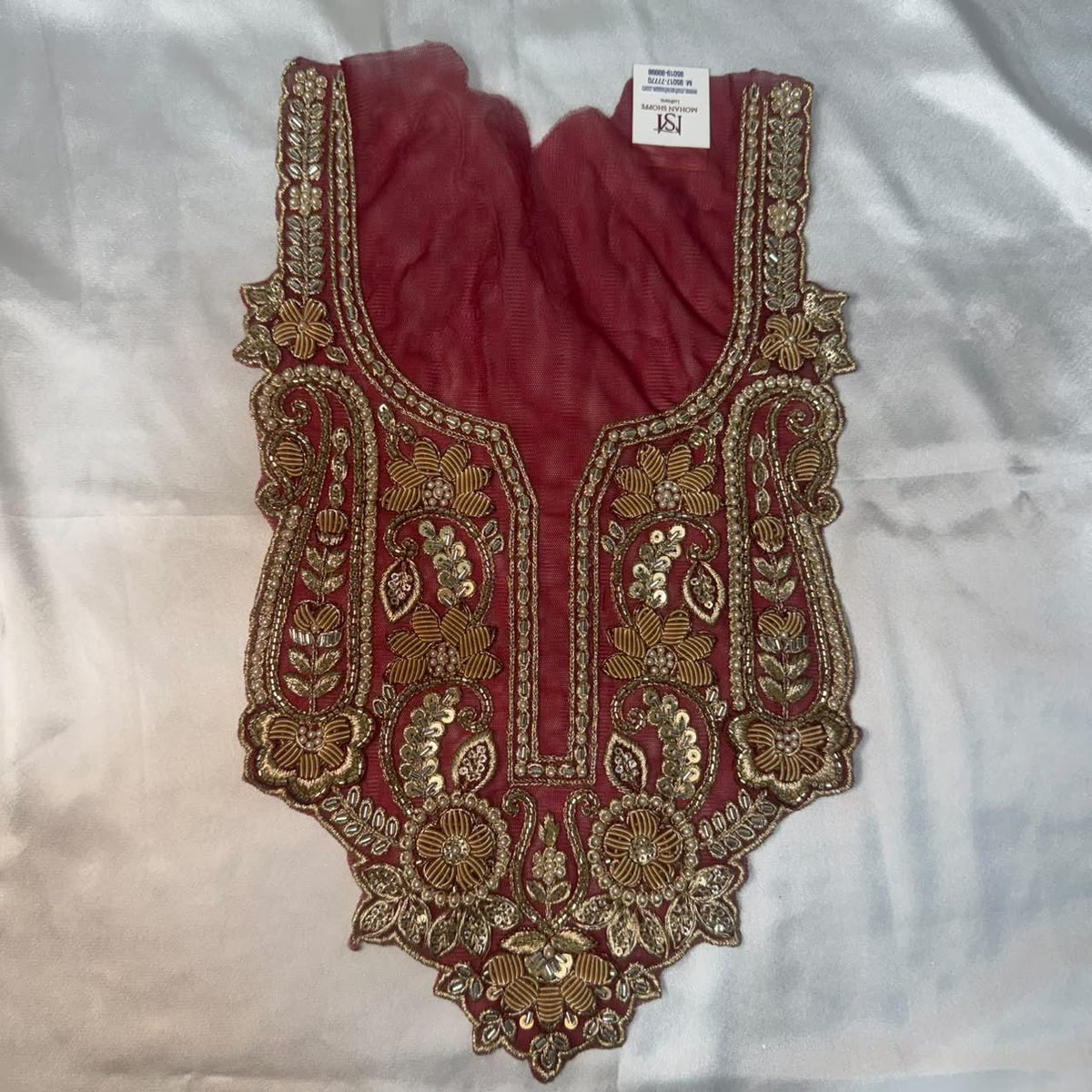 Designer Floral Zardozi Embroidered Neckline Patch for Salwar Suit, Kurti & Ethnic Wear
