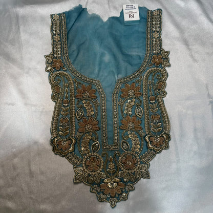 Designer Floral Zardozi Embroidered Neckline Patch for Salwar Suit, Kurti & Ethnic Wear