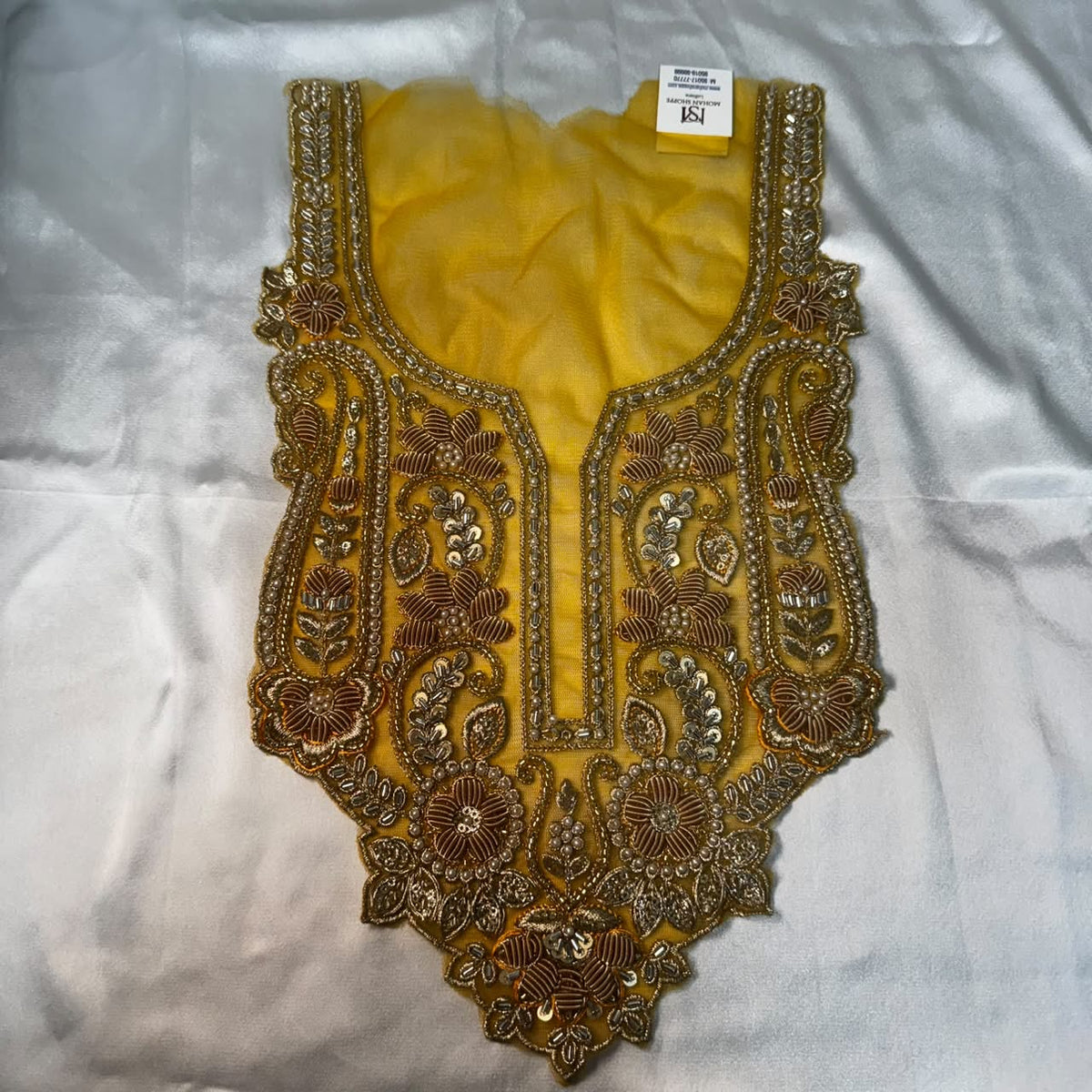 Designer Floral Zardozi Embroidered Neckline Patch for Salwar Suit, Kurti & Ethnic Wear