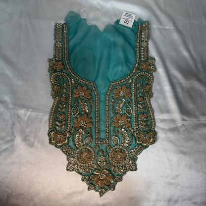 Designer Floral Zardozi Embroidered Neckline Patch for Salwar Suit, Kurti & Ethnic Wear