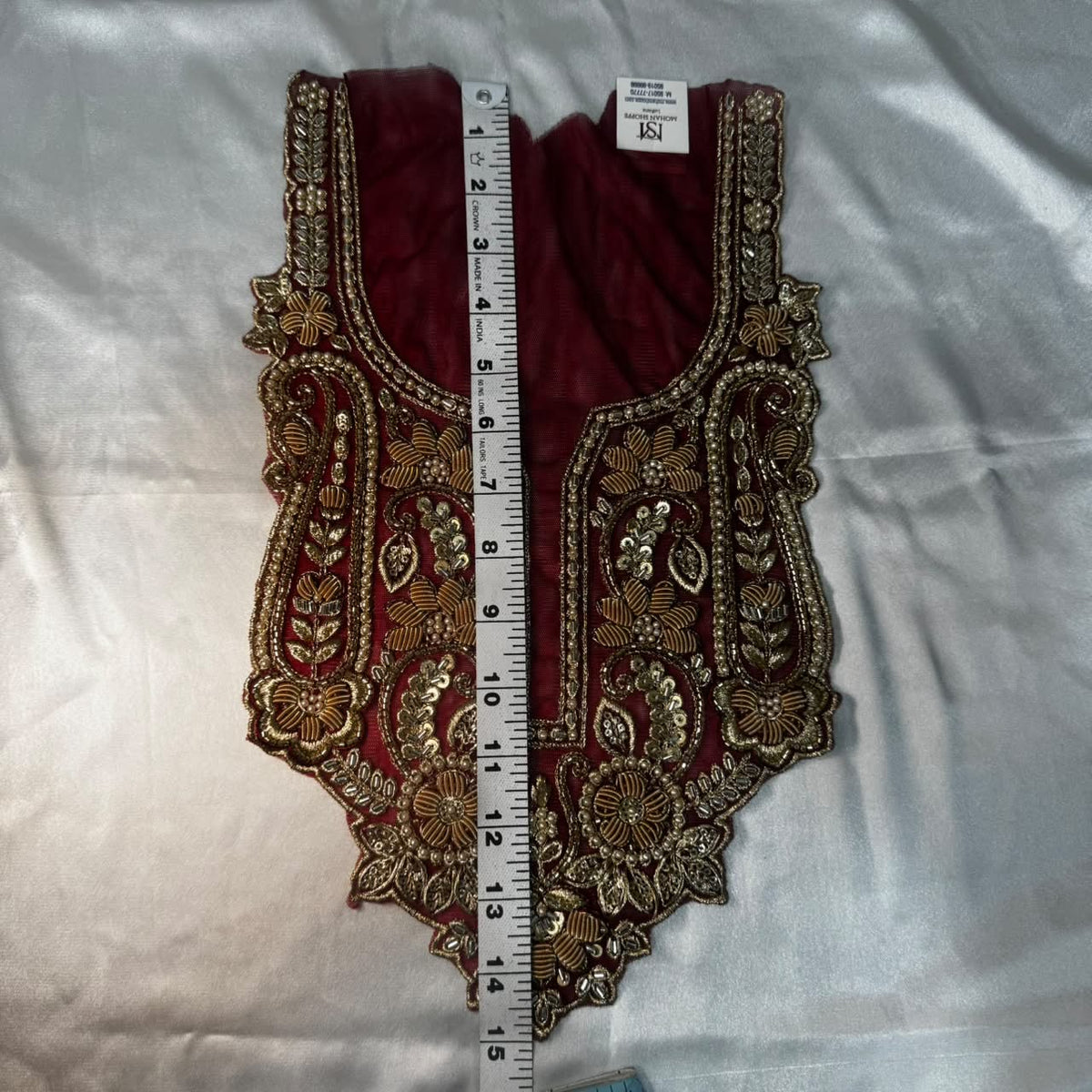 Designer Floral Zardozi Embroidered Neckline Patch for Salwar Suit, Kurti & Ethnic Wear