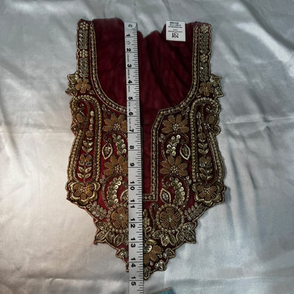 Designer Floral Zardozi Embroidered Neckline Patch for Salwar Suit, Kurti & Ethnic Wear