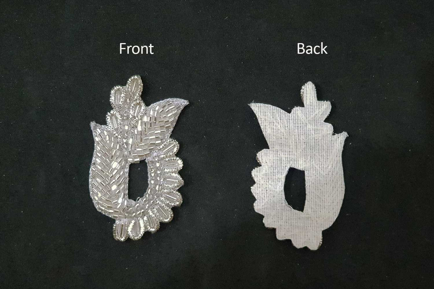 Silver Color Cutdana Nakshi Work Hand Embroidery Zardozi Patch