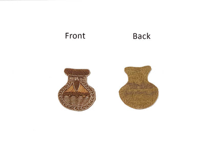 Dull Golden Pot Shape Dabka Work Handmade Zardozi Patch