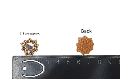 Dull Golden Mirror and Beads Work Embroidery Zardozi Patch 10 Pieces