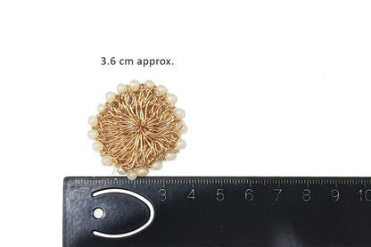 Zari and Pearl Beads Work Hand Embroidery Zardozi Patch