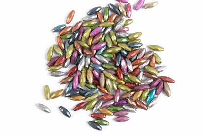 Multi Color Eye Shape Plastic Beads Package of 50 Grams
