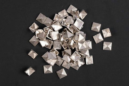 Silver Color Square Shape Plastic Beads Package of 50 Grams