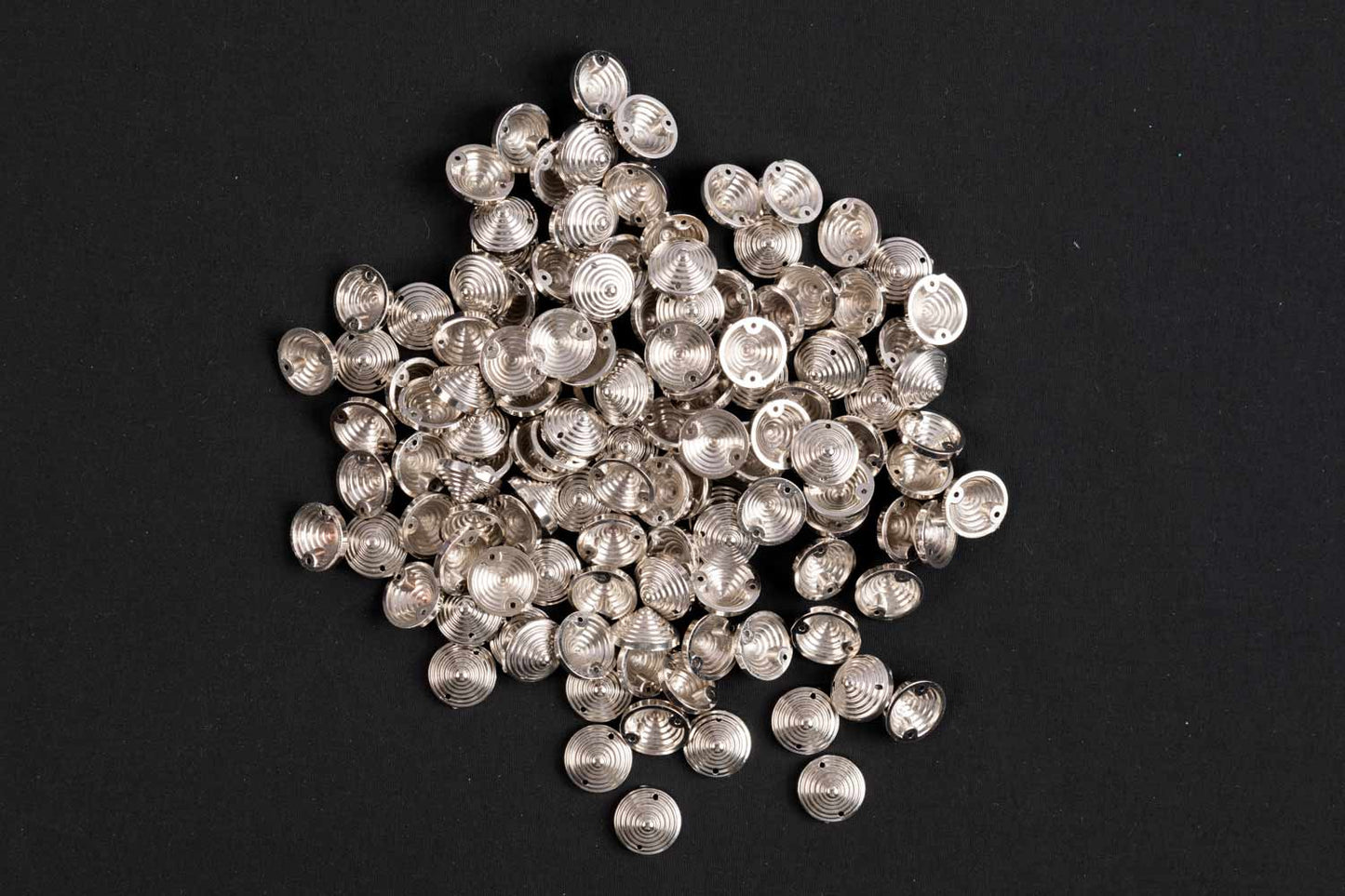 Silver Color Cap Shape Plastic Beads Package of 50 Grams