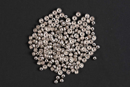 Silver Color Cap Shape Plastic Beads Package of 50 Grams