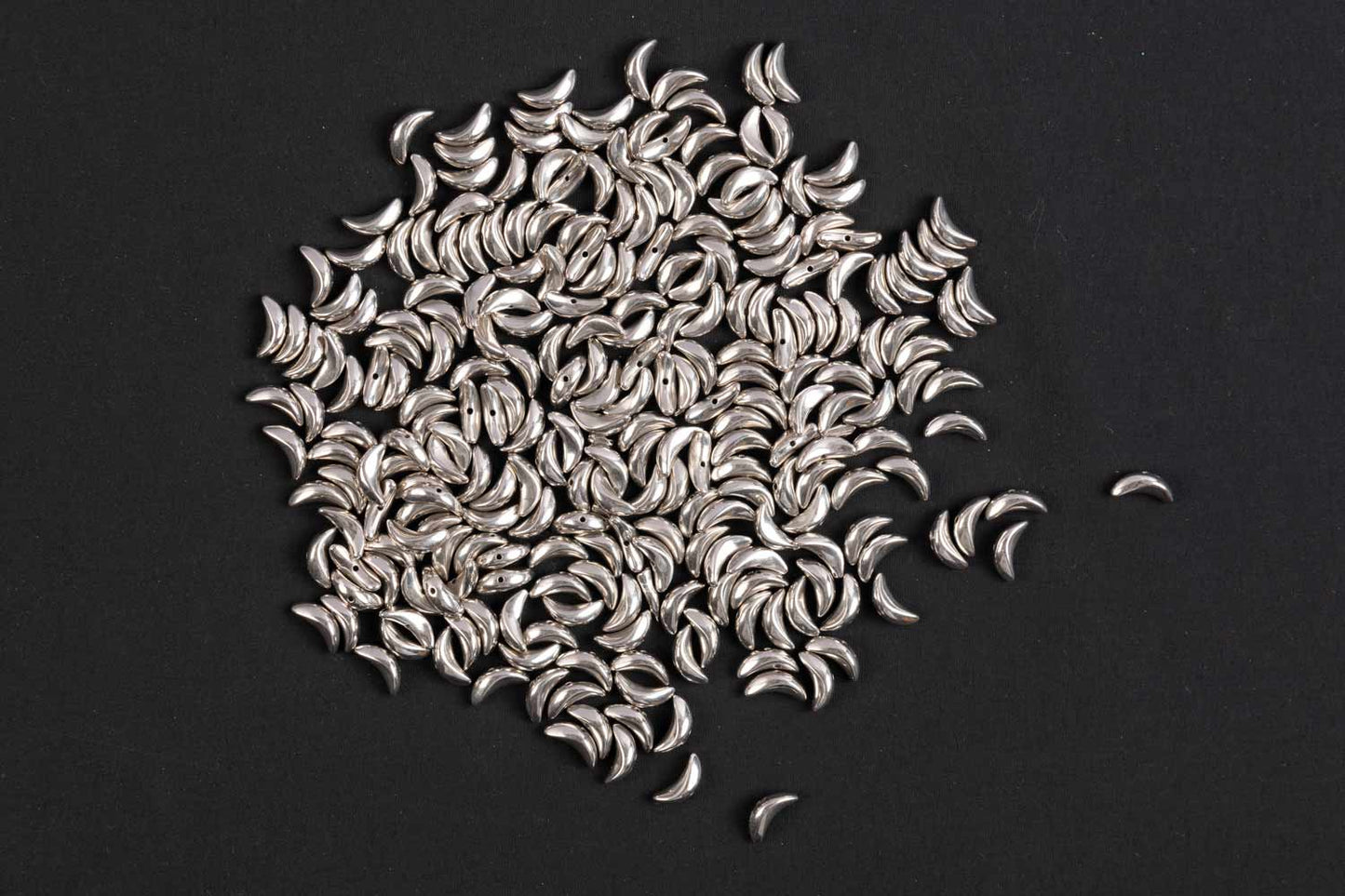 Silver Color Assorted Shape Plastic Beads Package of 50 Grams