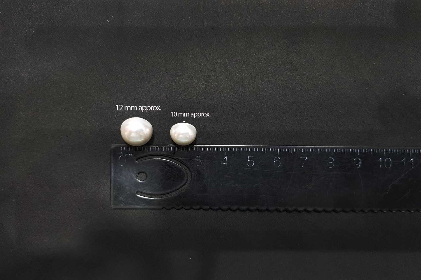 Pack of 10 Pieces White Color Semi-Circle Pearl Buttons