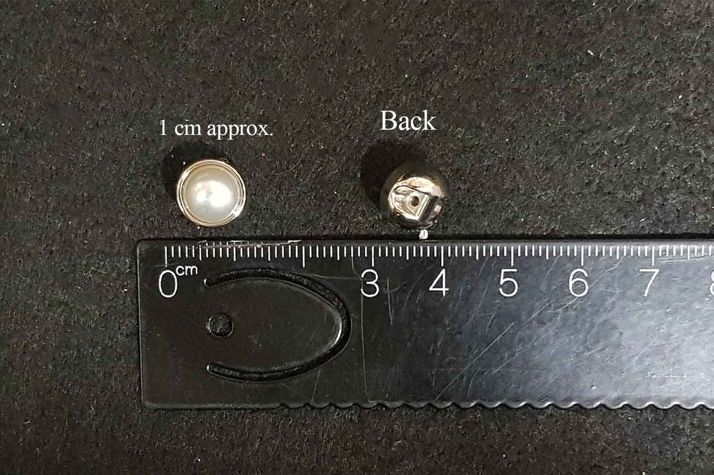 White Color with Outer Silver Metal Coating Pearl Buttons 20 Pieces