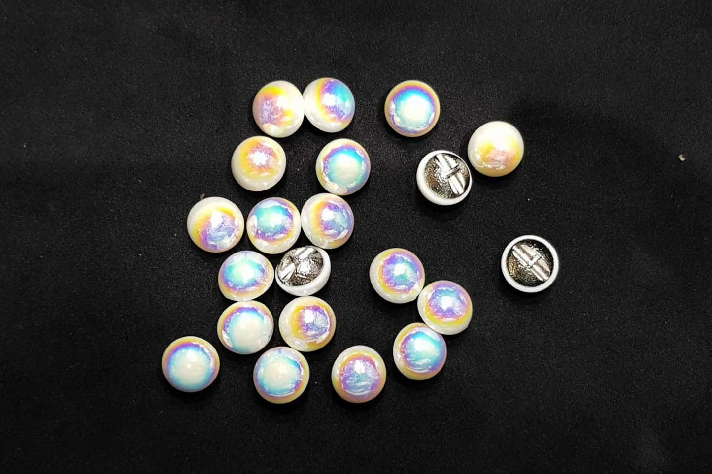 Pack of 10 Pieces Rainbow Color Pearl Buttons
