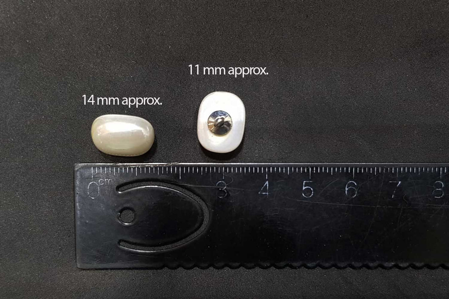 Off White Color Rectangle Shape Pearl Buttons Pack of 10 Pieces