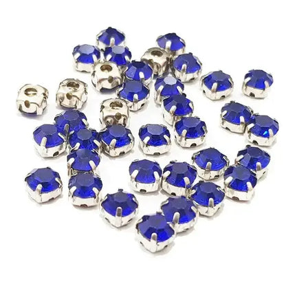 Sew On Rhinestone Softy Chaton's in Flat Back Metal Setting 6mm