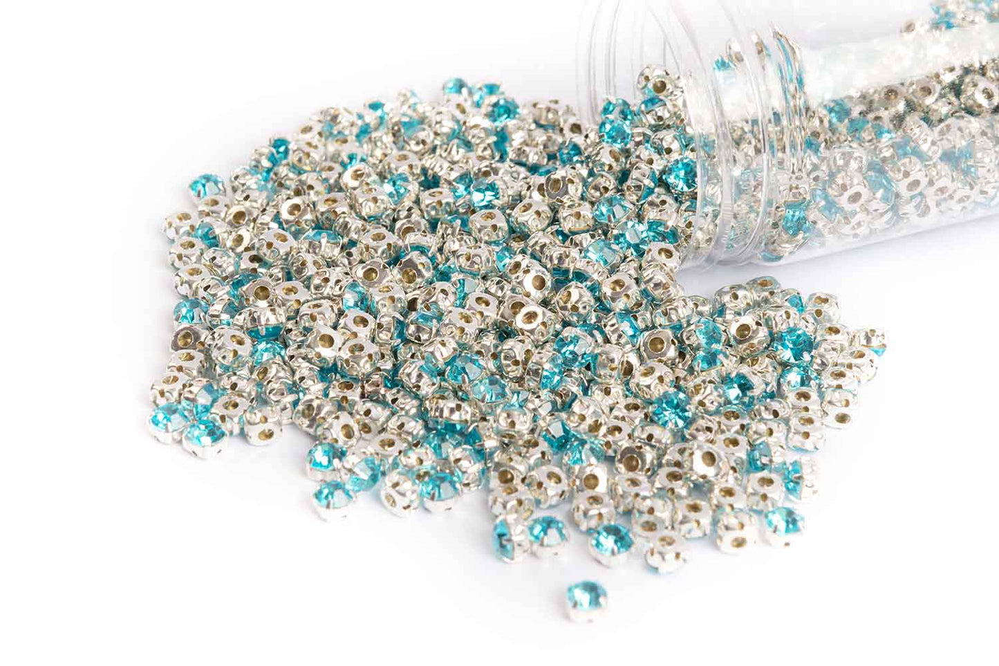 Sew On Rhinestone Softy Chaton's in Flat Back Metal Setting 6mm