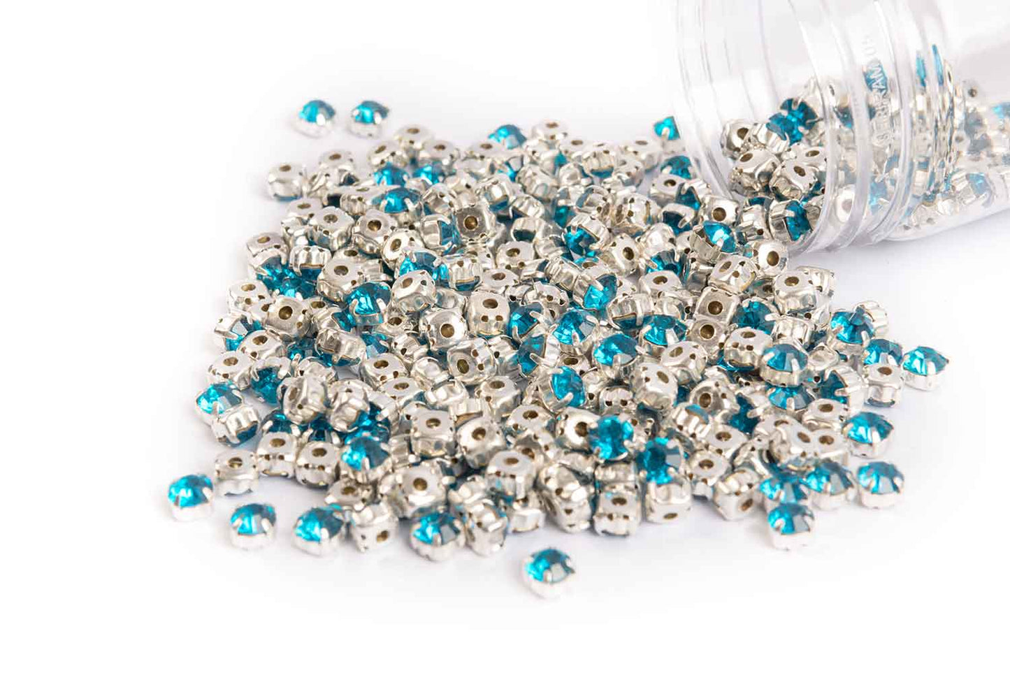 Sew On Rhinestone Softy Chaton's in Flat Back Metal Setting 6mm